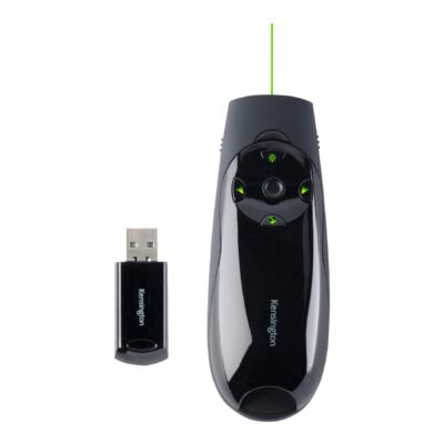 Kensington Presenter Expert Green Laser with Cursor Control - Control remoto para presentaciones - 4 botones - RF - negro