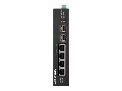 Hikvision Pro Series DS-3T0506HP-E/HS - Conmutador - sin gestionar - 3 x 10/100/1000 (PoE) + 1 x 10/100/1000 (Hi-PoE) + 2 x Gigabit SFP - sobremesa - High PoE / PoE - DC power