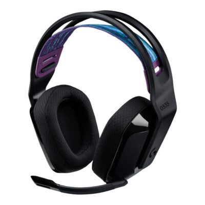 Logitech G535 LIGHTSPEED Wireless Gaming Headset - Lightweight on-ear headphones, flip to mute mic, stereo, compatible with PC, PS4, PS5, USB rechargeable - Black - Auricular - tamaño completo - LIGHTSPEED - inalámbrico - certificado Discord