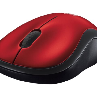 Logitech M185 - Ratón - diestro y zurdo - óptico - inalámbrico - 2.4 GHz - receptor inalámbrico USB - rojo