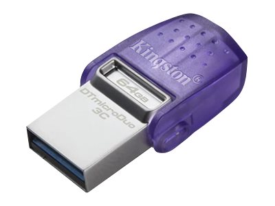 Kingston DataTraveler microDuo 3C - Unidad flash USB - 64 GB - USB 3.2 Gen 1 / USB-C