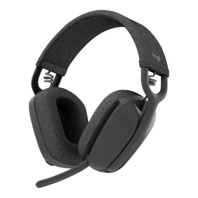 Logitech Zone Vibe Wireless Bluetooth headphones with noise-canceling mic, USB-A, USB-C, certified for Google Meet, Google Voice, Zoom, Mac/PC - Graphite - Auricular - tamaño completo - Bluetooth - inalámbrico - USB-C a través de adaptador Bluetooth - grafito - optimizado para UC