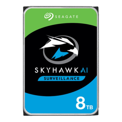 Seagate SkyHawk AI ST8000VE001 - Disco duro - 8 TB - interno - 3.5" - SATA 6Gb/s - búfer: 256 MB - con Recuperación de datos Seagate Rescue de 3 años