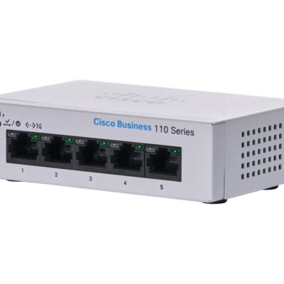 Cisco Business 110 Series 110-5T-D - Conmutador - sin gestionar - 5 x 10/100/1000 - sobremesa, montaje en rack, montaje en pared - alimentación cc