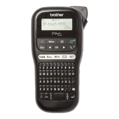 Brother P-Touch PT-H110 - Etiquetadora - B/N - transferencia térmica - rollo (1,2 cm) - 180 ppp - hasta 20 mm/segundo - cortador - impresión de 2 líneas - negro