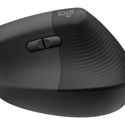Logitech Lift Vertical Ergonomic Mouse - Ratón vertical - ergonómico - 6 botones - inalámbrico - 2.4 GHz, Bluetooth - receptor de USB Logitech Logi Bolt - grafito