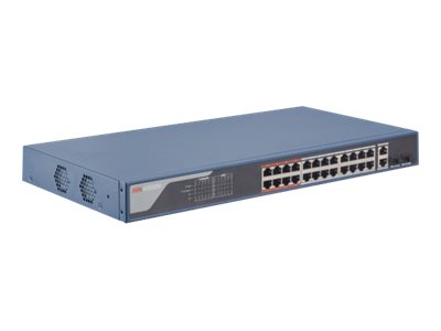 Hikvision Pro Series DS-3E1326P-EI - Conmutador - inteligente - 24 x 10/100 (24 PoE) + 2 x combo Gigabit - sobremesa - PoE (370 W)