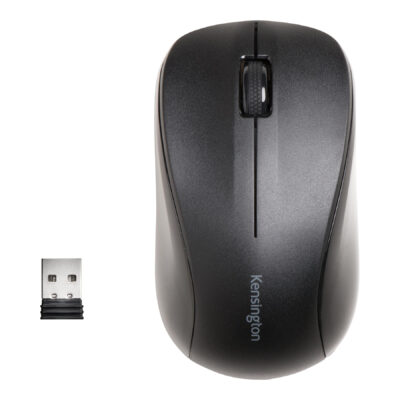 Kensington Mouse for Life - Ratón - diestro y zurdo - óptico - 3 botones - inalámbrico - 2.4 GHz - receptor inalámbrico USB - negro