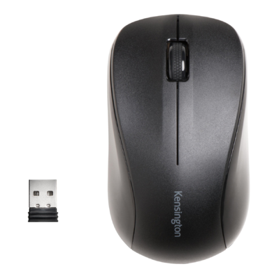 Kensington Mouse for Life - Ratón - diestro y zurdo - óptico - 3 botones - inalámbrico - 2.4 GHz - receptor inalámbrico USB - negro