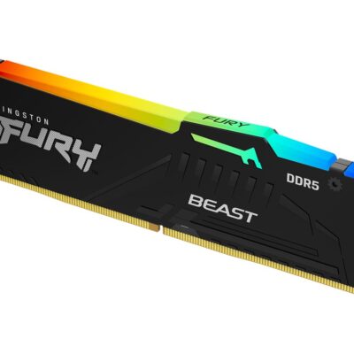 Kingston FURY Beast RGB - DDR5 - módulo - 16 GB - DIMM de 288 contactos - 5600 MT/s / PC5-44800 - CL36 - 1.25 V - sin búfer - on-die ECC - negro