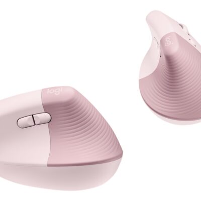 Logitech Lift Vertical Ergonomic Mouse - Ratón vertical - ergonómico - 6 botones - inalámbrico - 2.4 GHz, Bluetooth - receptor de USB Logitech Logi Bolt - rosa