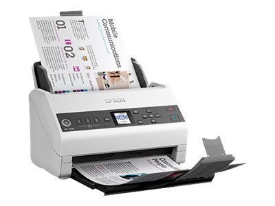 Epson DS-730N - Escáner de documentos - Sensor de imagen de contacto (CIS) - a dos caras - Ledger - 600 ppp x 600 ppp - hasta 40 ppm (mono) / hasta 40 ppm (color) - Alimentador automático de documentos (ADF) (100 hojas) - hasta 6500 exploraciones por día - USB 2.0, Gigabit LAN
