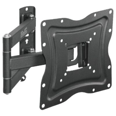 Klip Xtreme KPM-875 - Kit de montaje (placa de contacto, soporte para montaje en pared, brazo oscilante doble) - para pantalla plana - acero con recubrimiento en polvo - negro - tamaño de pantalla: 13"-46" - interfaz de montaje: hasta 400 x 400 mm - se puede instalar en la pared