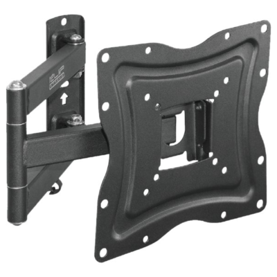 Klip Xtreme KPM-875 - Kit de montaje (placa de contacto, soporte para montaje en pared, brazo oscilante doble) - para pantalla plana - acero con recubrimiento en polvo - negro - tamaño de pantalla: 13"-46" - interfaz de montaje: hasta 400 x 400 mm - se puede instalar en la pared