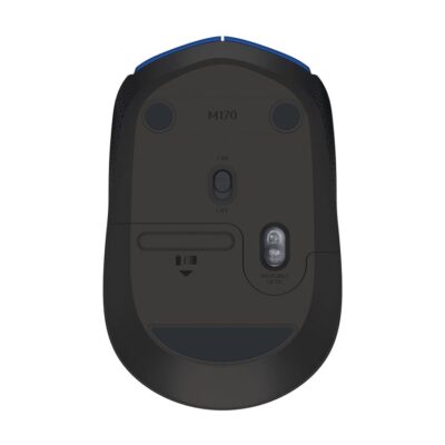 Logitech M170 Wireless Mouse, Ambidextrous, Blue Gray - Ratón - diestro y zurdo - óptico - 3 botones - inalámbrico - 2.4 GHz - receptor inalámbrico USB - azul/gris