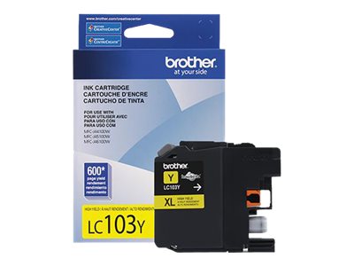 Brother LC103Y - Alto rendimiento - amarillo - original - cartucho de tinta - para Brother DCP-J152, MFC-J245, J285, J450, J470, J475, J650, J6520, J6720, J6920, J870, J875