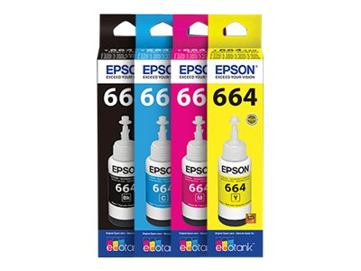 Epson T664 - Amarillo - original - recarga de tinta - para Epson L380, L386, L395, L495; EcoTank ET-2600, 2650, L1455, L396, L606, L656