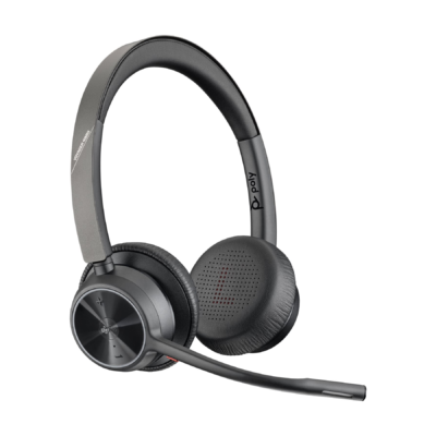 Poly Voyager 4320-M - Voyager 4300 UC series - auricular - en oreja - Bluetooth - inalámbrico, cableado - USB-C - negro - Certificado para Equipos de Microsoft, Certificado por Zoom