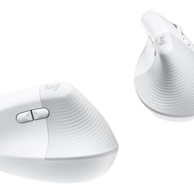 Logitech Lift Vertical Ergonomic Mouse - Ratón vertical - ergonómico - 6 botones - inalámbrico - 2.4 GHz, Bluetooth - receptor de USB Logitech Logi Bolt - blanco hueso