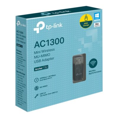 TP-Link Archer T3U - Adaptador de red - USB 3.0 - Wi-Fi 5 - MU-MIMO AC1300 Mini