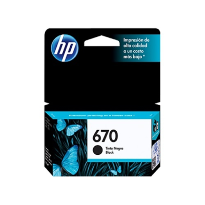 HP 670 - 14 ml - negro - original - Ink Advantage - cartucho de tinta - para Deskjet Ink Advantage 3525, Ink Advantage 46XX, Ink Advantage 5525, Ink Advantage 6525