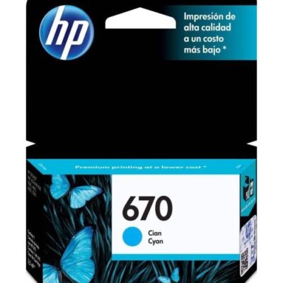 HP 670 - Cián - original - Ink Advantage - cartucho de tinta - para Deskjet Ink Advantage 3525, Ink Advantage 46XX, Ink Advantage 5525, Ink Advantage 6525
