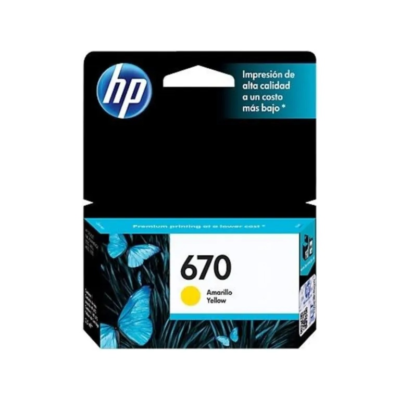 HP 670 - Amarillo - original - Ink Advantage - cartucho de tinta - para Deskjet Ink Advantage 3525, Ink Advantage 46XX, Ink Advantage 5525, Ink Advantage 6525