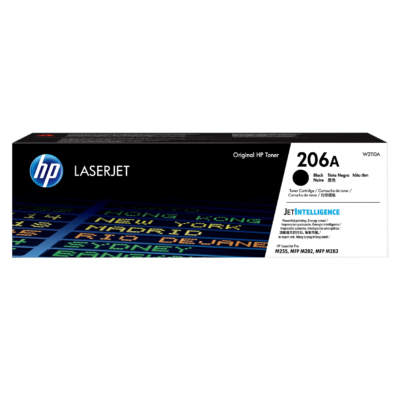 HP 206A - Negro - original - LaserJet - cartucho de tóner (W2110A) - para Color LaserJet Pro M255, M283, MFP M282, MFP M283