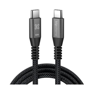 Klip Xtreme - USB cable - 24 pin USB-C - 1 m - Black - 60W Braided Fast charging