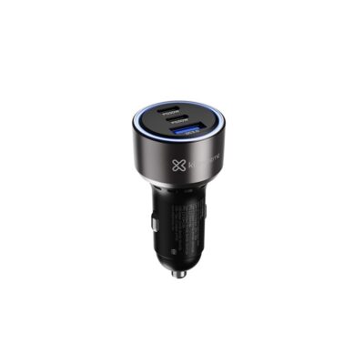 Klip Xtreme KCC-060 - Car power adapter - 60 Watt - 2 x 24 pin USB-C / 9 pin USB Type A - Cellular phone / Tablet - Car - Para Smartphones, tablets, small devices