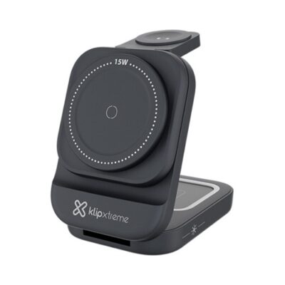 Klip Xtreme KDC-150 - Charging stand / battery charger - 15 Watt - 24 pin USB-C - Cellular phone / Wireless earbuds / Apple AirPods / Apple Watch - Wireless - Para Smartphones