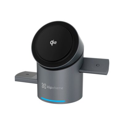 Klip Xtreme - Charging stand / battery charger - 15 Watt - 24 pin USB-C - Cellular phone / Wireless earbuds / Apple AirPods / Apple Watch - Wireless - Para Smartphones