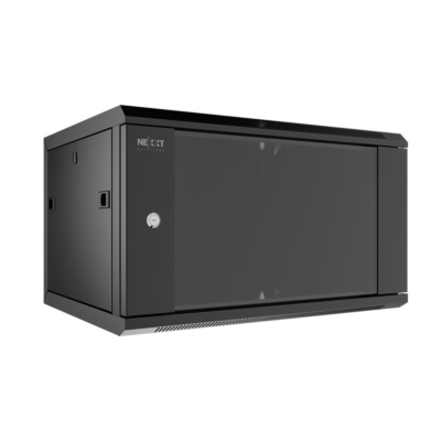 Nexxt Solutions Infrastructure - Wall mount enclosure - SPCC steel / Tempered glass - Black / RAL 9005 - 4U 600X450