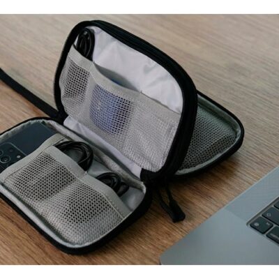 Xtech - Travel Tech organizer case - Durable polyester / 100% polyester - All black - Double-Compartment XTB-060