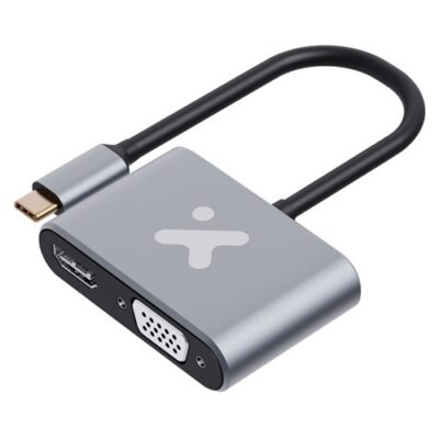 Xtech - Video adapter - USB Type C - HDMI female   VGA female - Aluminum - 2 in 1 XTC-542