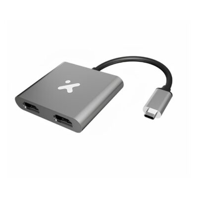Xtech - Video adapter - USB Type C - Dual HDMI - Metal silver - 4K  XTC-548